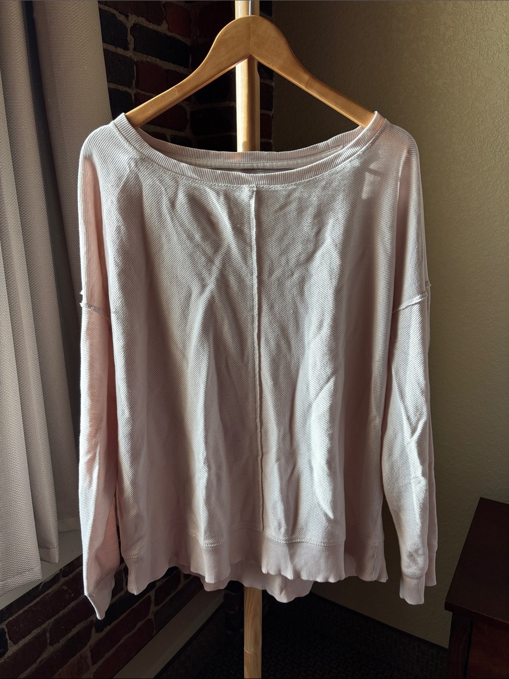 new directions Beige Boatneck Lightweight Long Sleeve Sweatshirt Size XL